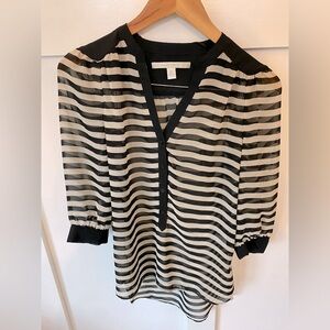 Black and white striped sheer top (XS)
